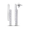 1/12 CTW Womens Round Diamond Double Bar Earrings 10kt White Gold - REF-10X9T