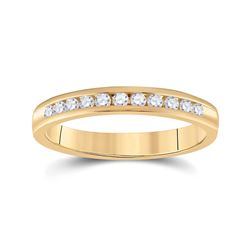 1/4 CTW Womens Round Diamond Wedding Band Ring 14kt Yellow Gold - REF-38M2F