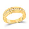 Image 1 : 1/2 CTW Mens Round Diamond Wedding Single Row Band Ring 10kt Yellow Gold - REF-68A2M