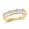 1/5 CTW Womens Round Diamond Band Ring 10kt Yellow Gold - REF-19H2R