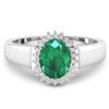 Image 3 : Natural 2.3 CTW Zambian Emerald & Diamond Ring 14K White Gold - REF-51N6R