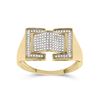 Image 1 : 1/4 CTW Mens Round Diamond Arched Fashion Ring 10kt Yellow Gold - REF-40R8X