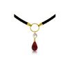 Image 1 : Genuine 10.80 ctw Ruby & Pearl Necklace 14KT Yellow Gold - REF-64K4V