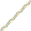 Image 1 : 1 CTW Womens Round Diamond Link Infinity Bracelet 10kt Yellow Gold - REF-109A2M