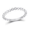 Image 1 : 0.03 CTW Womens Round Diamond 2-Stone Stackable Band Ring 10kt White Gold - REF-9M5F