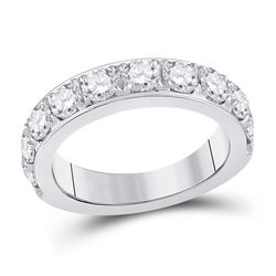 2 CTW Womens Round Diamond Single Row Band Ring 14kt White Gold - REF-252T3V