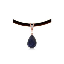 Genuine 14.81 ctw Sapphire & Diamond Necklace 14KT Rose Gold - REF-30Y2F