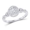 Image 1 : 3/8 CTW Round Diamond Solitaire Bridal Wedding Engagement Ring 10kt White Gold - REF-44N5A