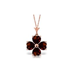 Genuine 3.8 ctw Garnet Necklace 14KT Rose Gold - REF-42H2X