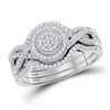 Image 1 : 1/3 CTW Round Diamond Bridal Wedding Ring Band Set 10kt White Gold - REF-41N6A