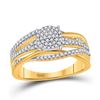 Image 1 : 1/3 CTW Womens Round Diamond Woven Cluster Ring 10kt Yellow Gold - REF-43T2V