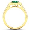 Image 2 : Natural 2.07 CTW Zambian Emerald & Diamond Ring 14K Yellow Gold - REF-92X9K