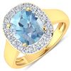 Image 1 : Natural 3.51 CTW Aquamarine & Diamond Ring 14K Yellow Gold - REF-96M3T