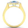 Image 2 : Natural 3.51 CTW Aquamarine & Diamond Ring 14K Yellow Gold - REF-96M3T