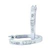 Image 1 : 1/3 CTW Womens Princess Diamond Slender Hoop Earrings 14kt White Gold - REF-40T8V