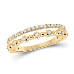 1/5 CTW Womens Round Diamond Band Ring 10kt Yellow Gold - REF-23V3Y
