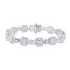 Image 1 : 3 & 1/2 CTW Womens Baguette Diamond Square Link Bracelet 14kt White Gold - REF-381M8F