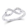 Image 1 : 1/12 CTW Womens Round Diamond Infinity Ring 10kt White Gold - REF-15Y2N