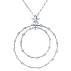 0.45 CTW Diamond Necklace 14K White Gold - REF-48N4Y