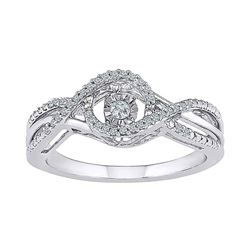 1/6 CTW Womens Round Diamond Moving Twinkle Solitaire Ring 10kt White Gold - REF-29A4M