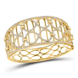 4 CTW Womens Round Diamond Cocktail Bracelet 14kt Yellow Gold - REF-477H2R
