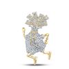 Image 1 : 1 & 5/8 CTW Mens Round Diamond Money Bag Run Charm Pendant 10kt Yellow Gold - REF-122M6F