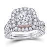 Image 1 : 2 CTW Round Diamond Bridal Wedding Ring 14kt Two-tone Gold - REF-272A6M