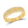Image 1 : 1/3 CTW Mens Round Diamond Wedding Braided Inlay Band Ring 14kt Yellow Gold - REF-72N3A