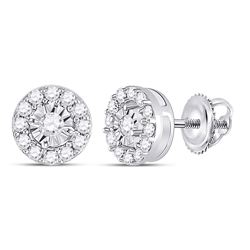 1/4 CTW Womens Round Diamond Stud Earrings 10kt White Gold - REF-21X8T