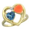 Image 1 : 1.31 CTW London Blue Topaz & Diamond Ring 10K Yellow Gold - REF-23A7X