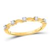 Image 1 : 1/10 CTW Womens Round Diamond 5-Stone Stackable Band Ring 14kt Yellow Gold - REF-16V4Y