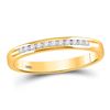 Image 1 : 1/10 CTW Womens Machine Set Wedding Anniversary Band 14kt Yellow Gold - REF-25A3M