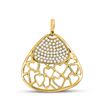Image 1 : 1/2 CTW Womens Round Diamond Heart Triangle Pendant 10kt Yellow Gold - REF-47N6A