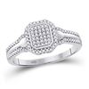 Image 1 : 1/5 CTW Womens Round Diamond Square Cluster Ring 10kt White Gold - REF-20R5X