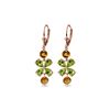Image 1 : Genuine 5.32 ctw Peridot & Citrine Earrings 14KT Rose Gold - REF-50F3Z