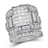 4 CTW Princess Diamond Bridal Wedding Ring 14kt White Gold - REF-422V6Y