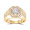 Image 1 : 3/4 CTW Mens Baguette Diamond Octagon Cluster Ring 14kt Yellow Gold - REF-122R6X