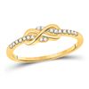 Image 1 : 1/10 CTW Womens Round Diamond Infinity Knot Stackable Band Ring 10kt Yellow Gold - REF-20A5M