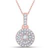Image 1 : 1/6 CTW Womens Round Diamond Circle Pendant 10kt Rose Gold - REF-13R5X