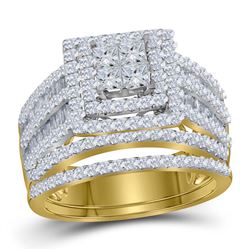 2 CTW Princess Diamond Bridal Wedding Ring 14kt Yellow Gold - REF-167X3T