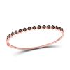 Image 1 : 1/2 CTW Womens Round Brown Diamond Stackable Bangle Bracelet 10kt Rose Gold - REF-61F4W