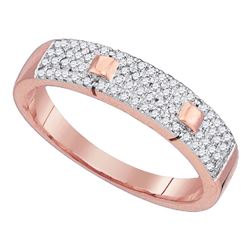 1/4 CTW Womens Round Diamond Pave Band Ring 10kt Rose Gold - REF-24Y5N