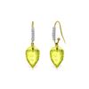Image 1 : Genuine 18.18 ctw Lemon Quartz & Diamond Earrings 14KT Yellow Gold - REF-46F7Z