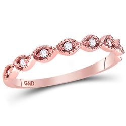 1/10 CTW Womens Round Diamond Classic Stackable Band Ring 14kt Rose Gold - REF-22X5T