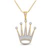 Image 1 : 1 CTW Mens Round Diamond King Crown Charm Pendant 10kt Yellow Gold - REF-88Y5N