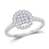 Image 1 : 3/8 CTW Womens Round Diamond Circle Cluster Ring 14kt White Gold - REF-40A8M