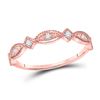 Image 1 : 1/8 CTW Womens Round Diamond Stackable Band Ring 10kt Rose Gold - REF-21H8R