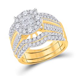 2 & 5/8 CTW Princess Diamond Bridal Wedding Ring 14kt Yellow Gold - REF-262H5R