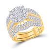 Image 1 : 2 & 5/8 CTW Princess Diamond Bridal Wedding Ring 14kt Yellow Gold - REF-262H5R