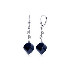 Genuine 30.52 ctw Sapphire & Diamond Earrings 14KT White Gold - REF-66K2V